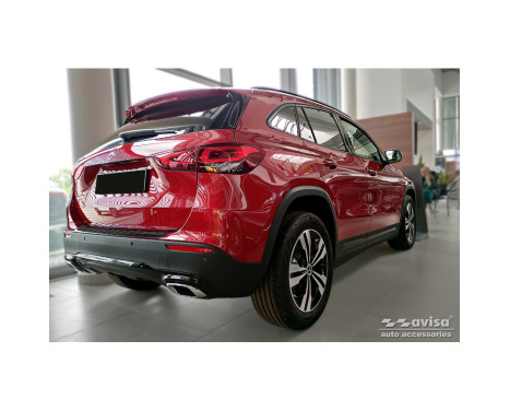 Black stainless steel bumper protector suitable for Mercedes GLA-Class II H247 2020- 'Ribs', Image 4