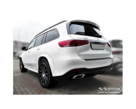 Black stainless steel bumper protector suitable for Mercedes GLS (X167) 2019- 'Ribs', Image 5