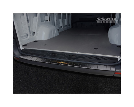 Black stainless steel bumper protector suitable for Mercedes Sprinter III 2018- 'Ribs', Image 3