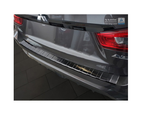 Black stainless steel bumper protector suitable for Mitsubishi ASX 2017- 'Ribs', Image 2