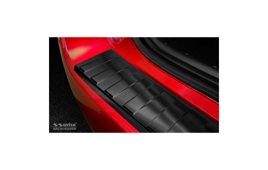 Black stainless steel bumper protector suitable for Mitsubishi ASX Facelift 2019- 'Ribs', Image 2