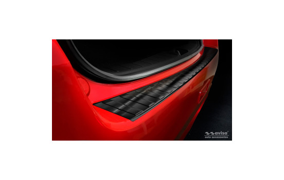 Black stainless steel bumper protector suitable for Mitsubishi ASX Facelift 2019- 'Ribs', Image 3