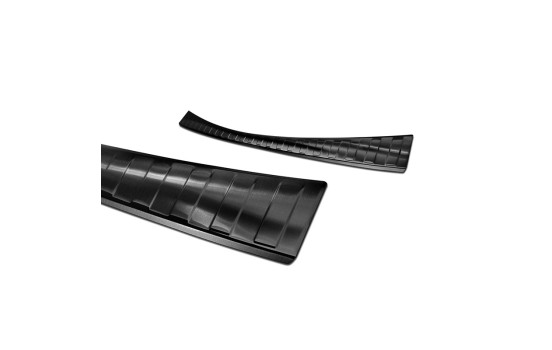 Black stainless steel bumper protector suitable for Mitsubishi ASX Facelift 2019- 'Ribs', Image 4