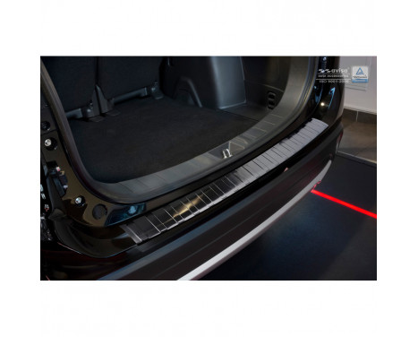 Black stainless steel bumper protector suitable for Mitsubishi Outlander III 2015- 'RIbs'