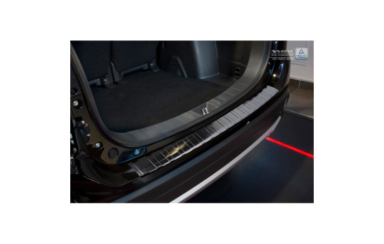 Black stainless steel bumper protector suitable for Mitsubishi Outlander III 2015- 'RIbs'