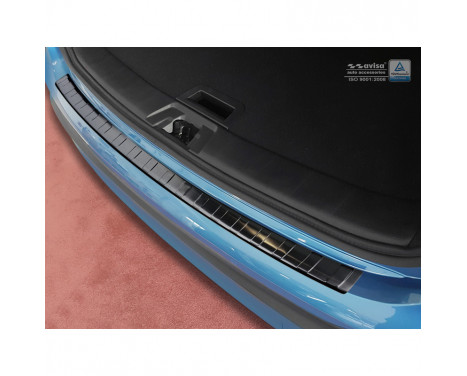 Black stainless steel bumper protector suitable for Nissan Qashqai II Facelift 2017- 'Ribs'
