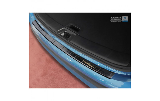 Black stainless steel bumper protector suitable for Nissan Qashqai II Facelift 2017- 'Ribs'