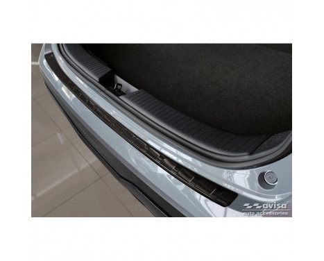 Black stainless steel bumper protector suitable for Nissan Qashqai III 2021- 'Ribs'