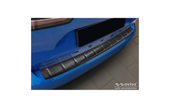 Black stainless steel bumper protector suitable for Opel Astra L Sportstourer 2022- 'Ribs', Image 2