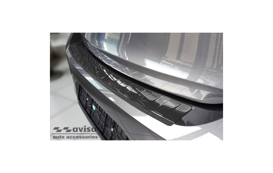 Black stainless steel bumper protector suitable for Opel Corsa F Edition/Elegance HB 5-door 2019- 'Ribs'