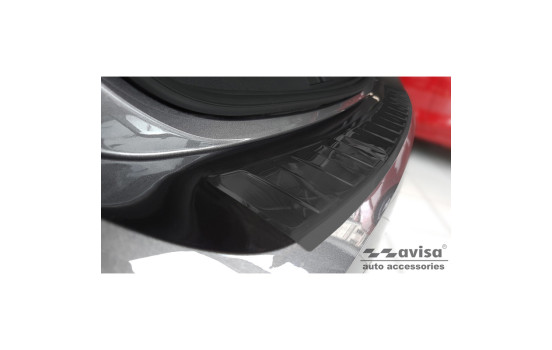 Black stainless steel bumper protector suitable for Opel Corsa F Edition/Elegance HB 5-door 2019- 'Ribs', Image 2