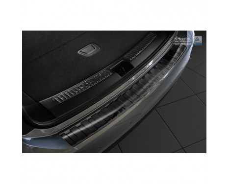 Black stainless steel bumper protector suitable for Opel Insignia B Sportstourer 2017- 'Ribs'