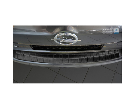 Black stainless steel bumper protector suitable for Opel Insignia B Sportstourer 2017- 'Ribs', Image 3