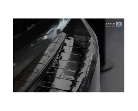 Black stainless steel bumper protector suitable for Opel Insignia B Sportstourer 2017- 'Ribs', Image 4