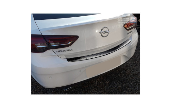 Black stainless steel bumper protector suitable for Opel Insignia Grand Sport 5-door 2017- 'Ribs'