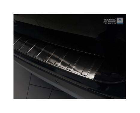 Black stainless steel bumper protector suitable for Opel Mokka X 2016- 'Ribs', Image 3