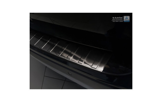 Black stainless steel bumper protector suitable for Opel Mokka X 2016- 'Ribs', Image 3