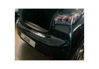 Black stainless steel bumper protector suitable for Peugeot 208 II HB 5-door 2019- 'Ribs'