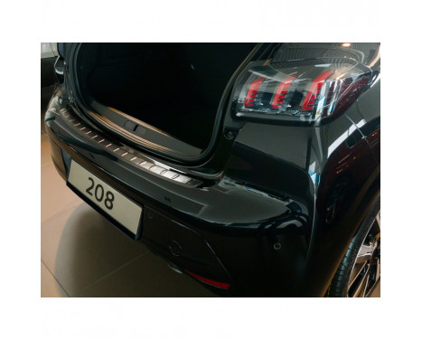 Black stainless steel bumper protector suitable for Peugeot 208 II HB 5-door 2019- 'Ribs'