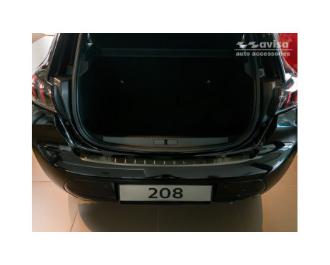 Black stainless steel bumper protector suitable for Peugeot 208 II HB 5-door 2019- 'Ribs', Image 4