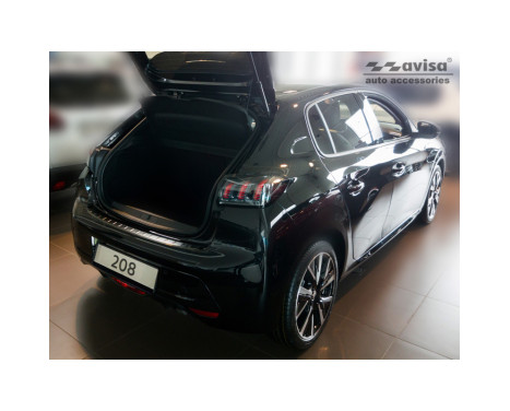 Black stainless steel bumper protector suitable for Peugeot 208 II HB 5-door 2019- 'Ribs', Image 5