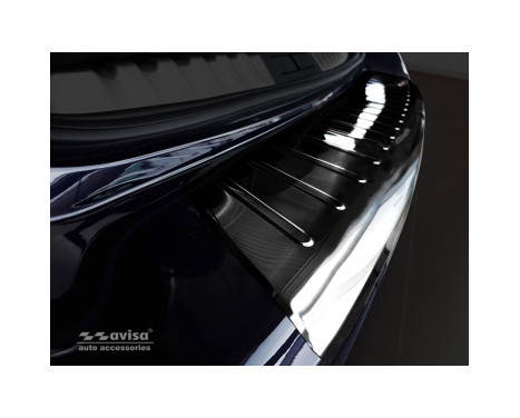 Black stainless steel bumper protector suitable for Peugeot 508 II SW 2019- 'Ribs', Image 2