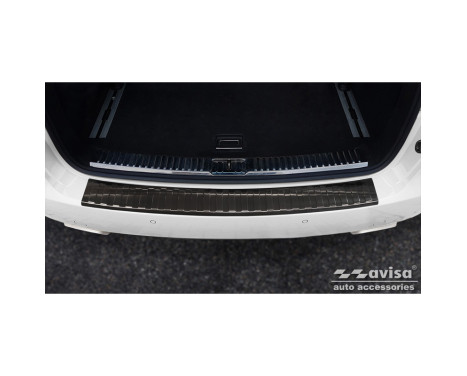 Black stainless steel bumper protector suitable for Porsche Cayenne II 2010-2014 'Ribs'