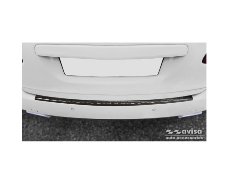 Black stainless steel bumper protector suitable for Porsche Cayenne II 2010-2014 'Ribs', Image 3