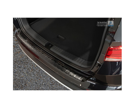 Black stainless steel bumper protector suitable for Seat Ateca 2016- 'Ribs', Image 2