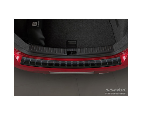 Black stainless steel bumper protector suitable for Seat Ibiza 6F Facelift 2021- 'Ribs', Image 4