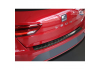 Black stainless steel bumper protector suitable for Seat Leon (5F) ST 2013-2017 & 2017- 'RIbs'