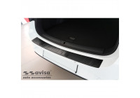 Black stainless steel bumper protector suitable for Seat Leon Sportstourer 2020- 'Ribs'