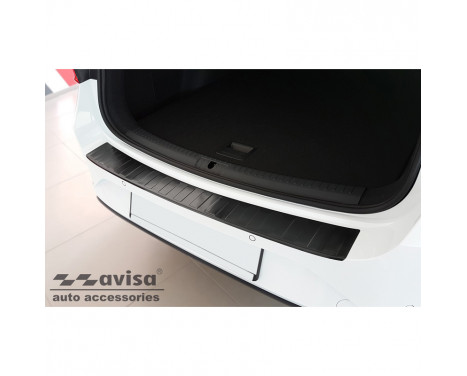 Black stainless steel bumper protector suitable for Seat Leon Sportstourer 2020- 'Ribs'