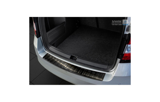 Black stainless steel bumper protector suitable for Skoda Fabia III Combi 2015- 'Ribs'