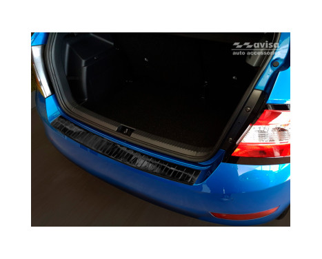 Black stainless steel bumper protector suitable for Skoda Fabia III HB 5-door Facelift 2018- 'Ribs', Image 2