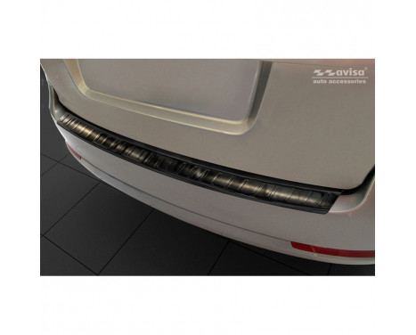 Black stainless steel bumper protector suitable for Skoda Octavia II Combi 2004-2013 'Ribs'