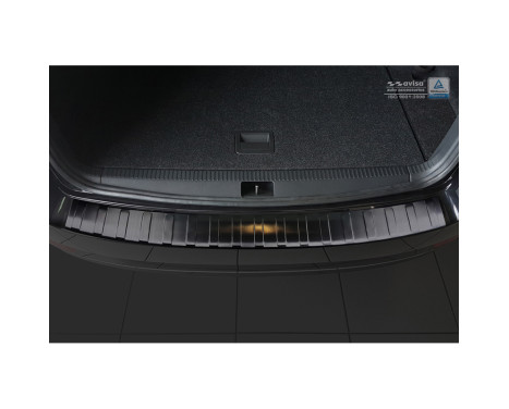 Black stainless steel bumper protector suitable for Skoda Octavia III Kombi Facelift 2017- 'Ribs', Image 3