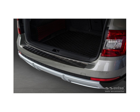 Black stainless steel bumper protector suitable for Skoda Octavia III Scout 2014-2020 'Ribs'