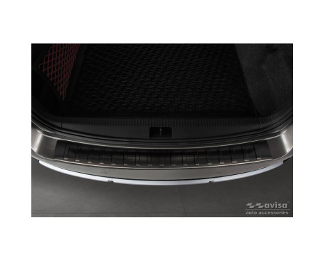 Black stainless steel bumper protector suitable for Skoda Octavia III Scout 2014-2020 'Ribs', Image 2