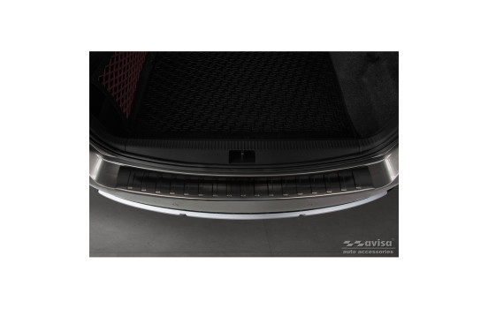 Black stainless steel bumper protector suitable for Skoda Octavia III Scout 2014-2020 'Ribs', Image 2