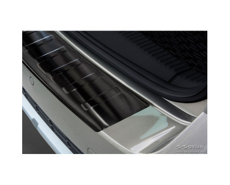 Black stainless steel bumper protector suitable for Skoda Octavia III Scout 2014-2020 'Ribs', Image 3