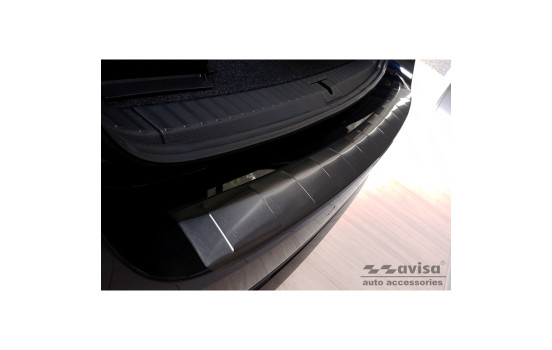 Black stainless steel bumper protector suitable for Skoda Octavia IV Kombi 2020- 'Ribs', Image 2