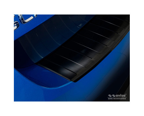Black stainless steel bumper protector suitable for Skoda Scala 2019- 'Ribs', Image 2