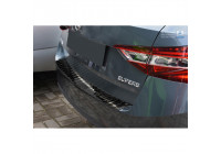 Black stainless steel bumper protector suitable for Skoda Superb III Combi 2015- 'Ribs'