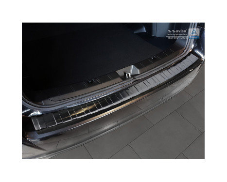 Black stainless steel bumper protector suitable for Subaru Impreza V (GT) 5-door 2017- 'Ribs', Image 2