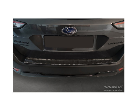 Black stainless steel bumper protector suitable for Subaru Outback (BT) 2020- 'Ribs', Image 2