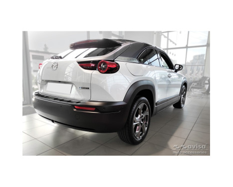 Black stainless steel bumper protector suitable for the Mazda MX-30 2020- 'STRONG EDITION', Image 5