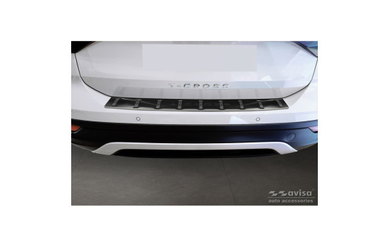 Black stainless steel bumper protector suitable for the Volkswagen T-Cross 2019- 'STRONG EDITION', Image 2