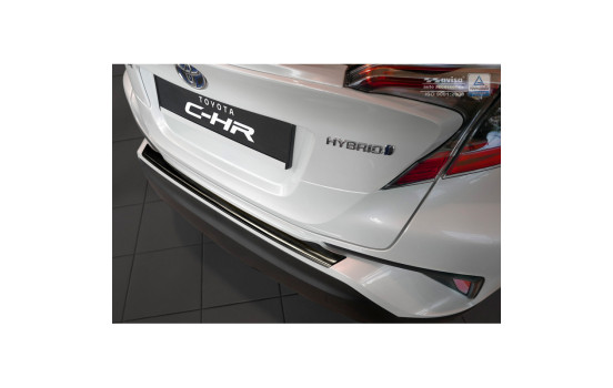 Black stainless steel bumper protector suitable for Toyota C-HR 2016- 'Ribs', Image 2