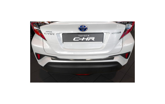 Black stainless steel bumper protector suitable for Toyota C-HR 2016- 'Ribs', Image 4
